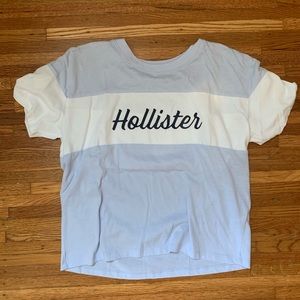 Hollister Tee white and light blue